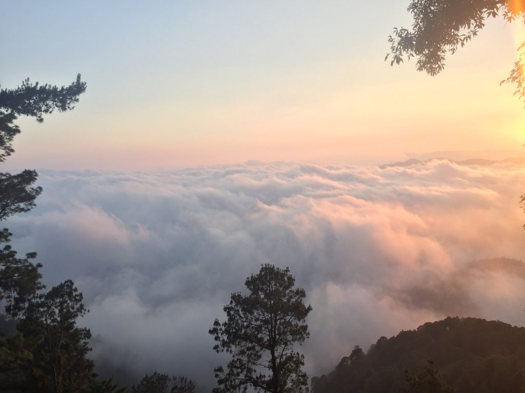 Clouds on mountain